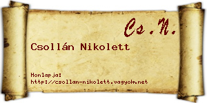 Csollán Nikolett névjegykártya