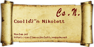 Csollán Nikolett névjegykártya